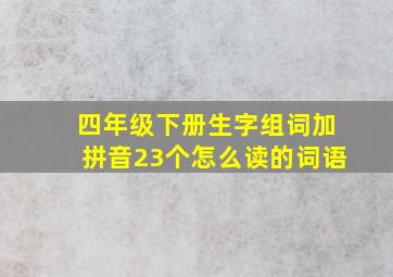 四年级下册生字组词加拼音23个怎么读的词语