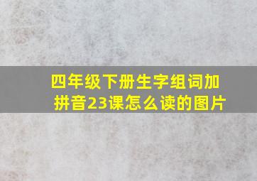 四年级下册生字组词加拼音23课怎么读的图片