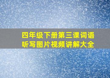 四年级下册第三课词语听写图片视频讲解大全