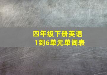 四年级下册英语1到6单元单词表