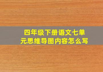 四年级下册语文七单元思维导图内容怎么写