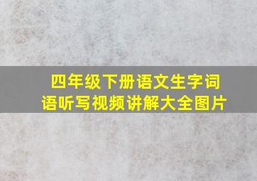 四年级下册语文生字词语听写视频讲解大全图片