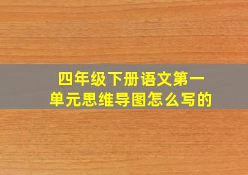 四年级下册语文第一单元思维导图怎么写的