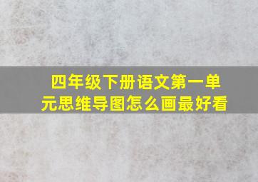 四年级下册语文第一单元思维导图怎么画最好看