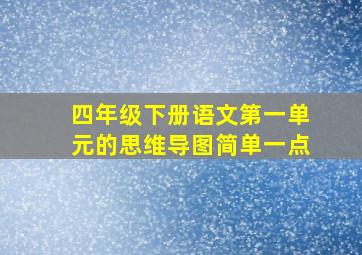 四年级下册语文第一单元的思维导图简单一点