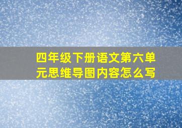 四年级下册语文第六单元思维导图内容怎么写