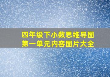 四年级下小数思维导图第一单元内容图片大全