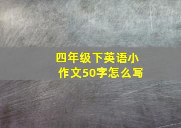 四年级下英语小作文50字怎么写