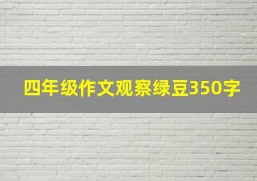 四年级作文观察绿豆350字