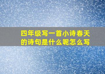 四年级写一首小诗春天的诗句是什么呢怎么写