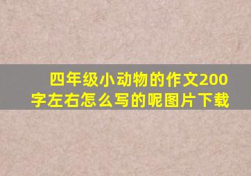 四年级小动物的作文200字左右怎么写的呢图片下载