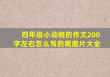 四年级小动物的作文200字左右怎么写的呢图片大全