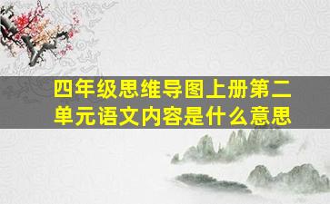 四年级思维导图上册第二单元语文内容是什么意思