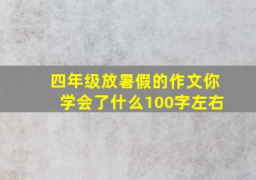 四年级放暑假的作文你学会了什么100字左右