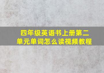 四年级英语书上册第二单元单词怎么读视频教程