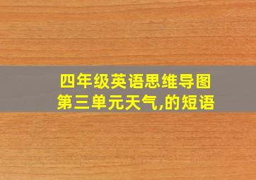 四年级英语思维导图第三单元天气,的短语