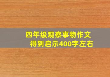 四年级观察事物作文得到启示400字左右