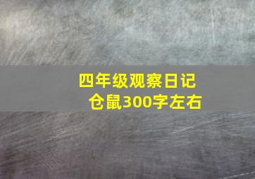 四年级观察日记仓鼠300字左右