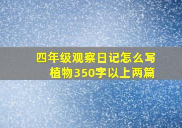 四年级观察日记怎么写植物350字以上两篇