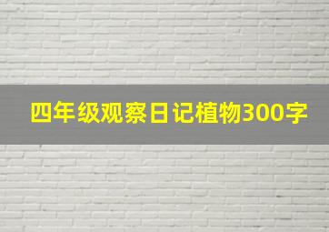 四年级观察日记植物300字