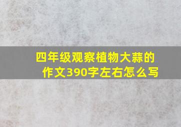 四年级观察植物大蒜的作文390字左右怎么写