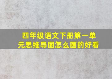 四年级语文下册第一单元思维导图怎么画的好看