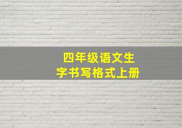 四年级语文生字书写格式上册