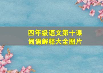 四年级语文第十课词语解释大全图片