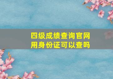 四级成绩查询官网用身份证可以查吗