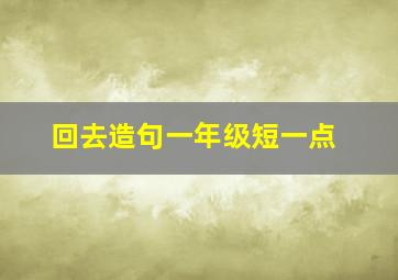 回去造句一年级短一点