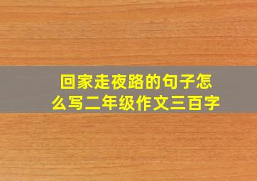 回家走夜路的句子怎么写二年级作文三百字