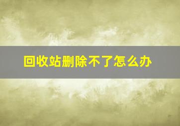 回收站删除不了怎么办