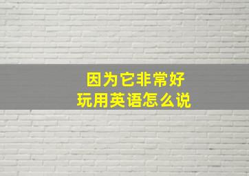 因为它非常好玩用英语怎么说