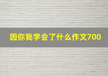 因你我学会了什么作文700