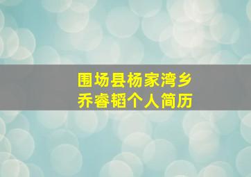 围场县杨家湾乡乔睿韬个人简历