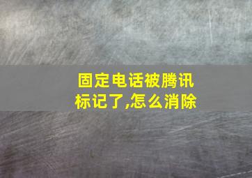 固定电话被腾讯标记了,怎么消除