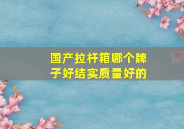 国产拉杆箱哪个牌子好结实质量好的