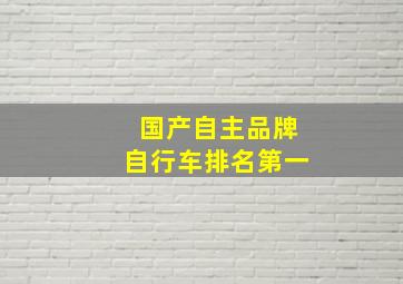 国产自主品牌自行车排名第一