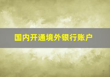 国内开通境外银行账户