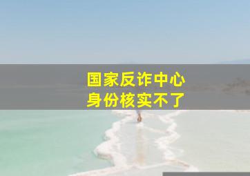 国家反诈中心身份核实不了