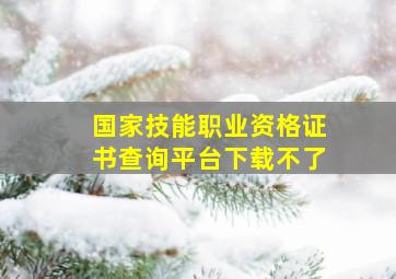 国家技能职业资格证书查询平台下载不了