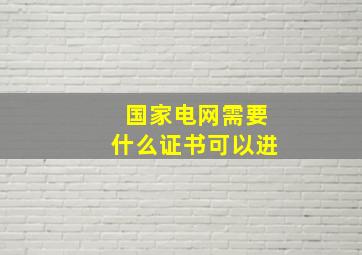 国家电网需要什么证书可以进