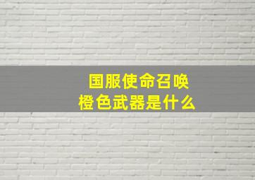 国服使命召唤橙色武器是什么