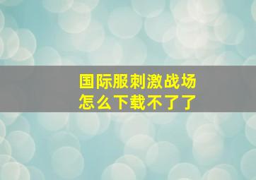 国际服刺激战场怎么下载不了了