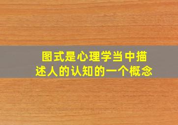 图式是心理学当中描述人的认知的一个概念