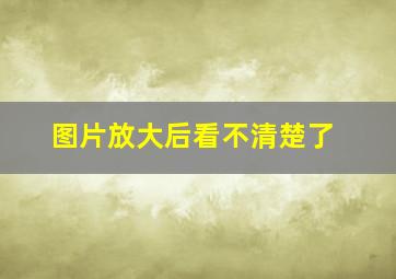 图片放大后看不清楚了