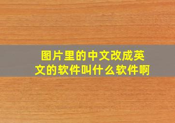 图片里的中文改成英文的软件叫什么软件啊