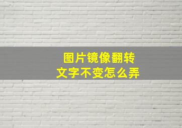 图片镜像翻转文字不变怎么弄