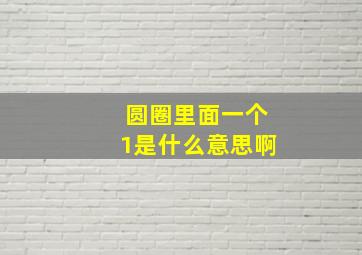 圆圈里面一个1是什么意思啊