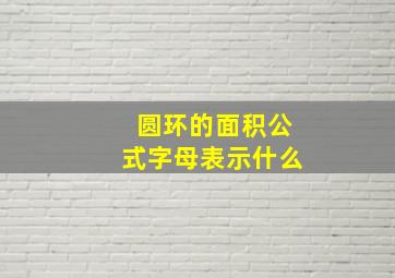 圆环的面积公式字母表示什么